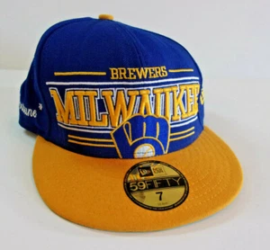 New W/Tags Milwaukee Brewers New Era Fitted Hat Size 7 Mr Fortune Free Shipping! - Picture 1 of 4
