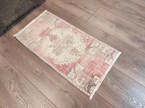 Kilim Rug, Small Handmade Rug, Woven Wool Rug, Mini Vintage Rug, 1.4 x 2.7 ft - Picture 1 of 11