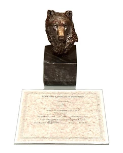 VINTAGE FOREST SPIRIT 1990 KITTY CANTRELL LEGENDS USA WOLF LE BRONZE SCULPTURE - Picture 1 of 11