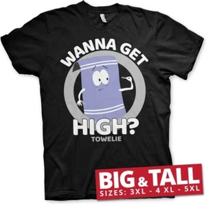 South Park Towelie Wanna Get High Big & Tall T-Shirt Black - Picture 1 of 2