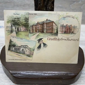 Tarjeta postal pionera de Cambridge, Massachusetts saludos desde Harvard c1896 buen estado - Imagen 1 de 7