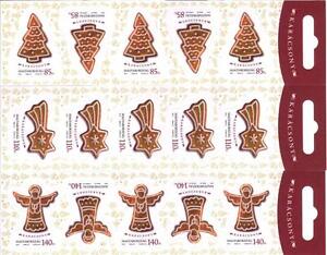 HONGRIE-2013. Mini-feuilles de Noël de 5 timbres / pain d'épice biscuits de Noël