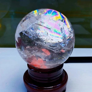 3,47 LB Natürliche Klare Quarzkugel 105mm Regenbogen-Kristallkugel Reiki-Reparaturstein - Bild 1 von 8