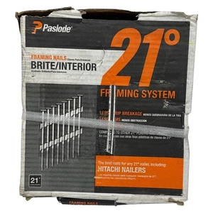 Paslode 21° Brite Interior Framing Nails 2-3/8" x .113" Smooth Shank 2000 QTY - Picture 1 of 8