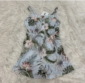light green tropical romper XS - Picture 1 of 3