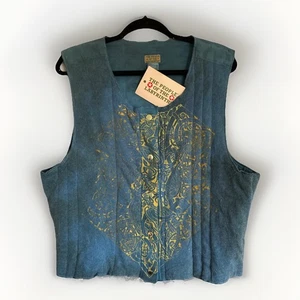 Neu mit Etikett People of the Labyrinths POTL ärmellose blau & gelb handgebundene Weste XL - Bild 1 von 21