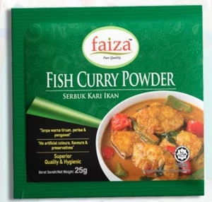 Especias en polvo de curry de pescado FAIZA 10 X 25 GM - Certificado Halal (Serbuk Kari Ikan) - Imagen 1 de 10