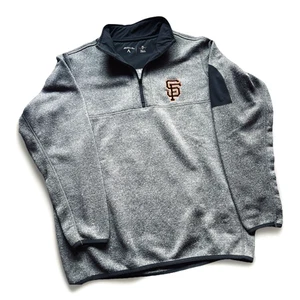 Suéter SF San Francisco Giants 1/4 Cremallera - Para Hombre XL - Antigua - Gris Jaspeado - Imagen 1 de 10