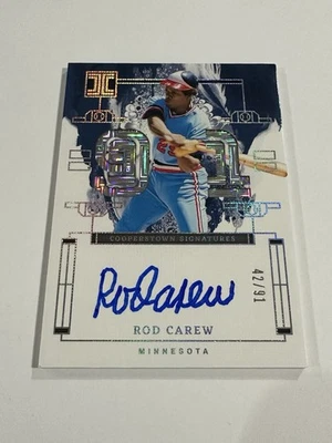 2024 PANINI IMPECCABLE BASEBALL ROD CAREW COOPERSTOWN SIGNATURE AUTO /91 #ICS-RC - Image 1 of 4