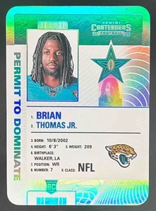 Contenders Calciatori Panini 2024 Brian Thomas Jr. Permesso di Dominare #40 RC - Foto 1 di 2
