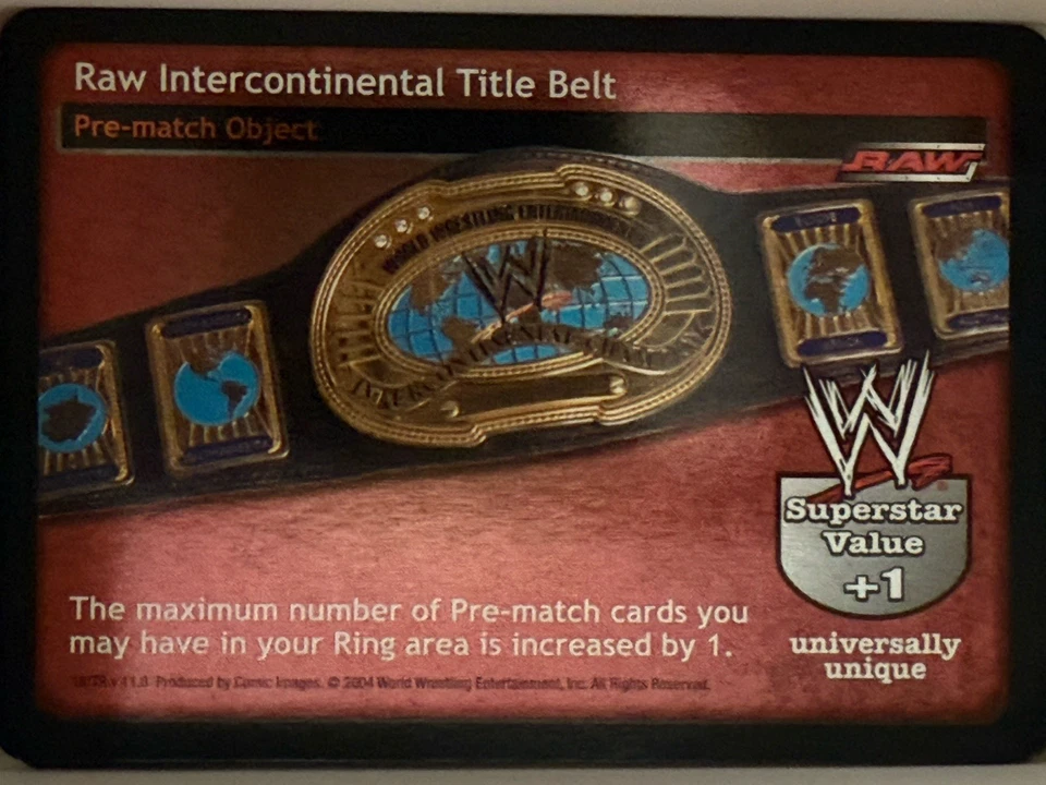 Raw Intercontinental Title Belt WWE WWF Raw Deal CCG TCG Card Game Rare Foil - Image 1 of 1