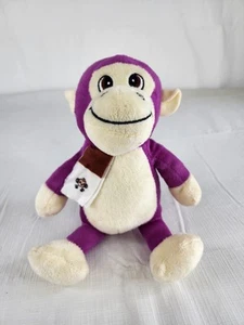 World Plush Inc. Purple Monkey W/Scarf  Soft Eyes 6”  Stuffed Animal Toy - Picture 1 of 7