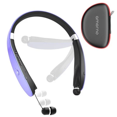 Auriculares Bluetooth Plegables Auriculares Inalámbricos Banda para el Cuello con Oreja Retráctil... Foto 1 de 4