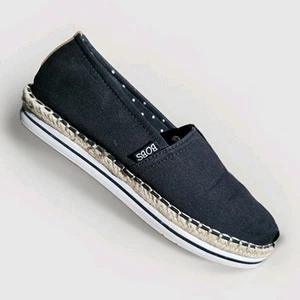 Skechers Bobs Breeze Black Canvas Slip On Espadrilles Women's Shoes Size 8.5 - Picture 1 of 8
