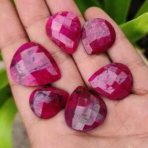 Natural 172 Ct Certified African Red Ruby Loose Gemstone 6Pcs Lot For Sale - Picture 1 of 10