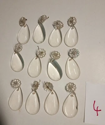 LOT DE 12 PAMPILLES ANCIENNES LUSTRE FRENCH ANTIQUE - Photo 1/3