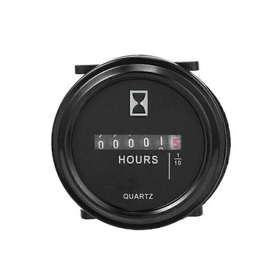 Durable Waterproof Hour Meter for Marine Boat Engine 2" Round Gauge Timer 12/24V - Image 1 of 4