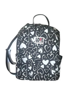 Brighton Endless Love Mochila Cartera-Corazones-Blanco y Negro- Cremallera Foto 1 de 4