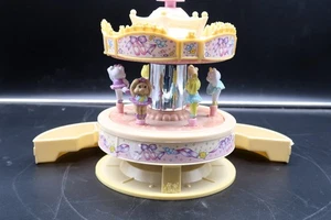1999 Wind Up Music Motion Carousel Jewelry Box Moose Mountain Bear Works - Picture 1 of 20