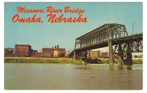Postal postal Sar Ben Bridge Missouri River Omaha Nebraska Council Bluffs IA Scene - Imagen 1 de 2
