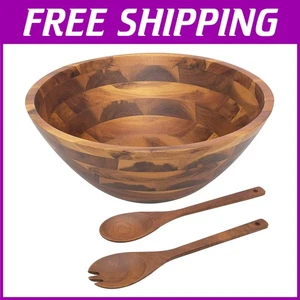 Large Wooden Salad Bowls Set, 12.5" Diameter - Picture 1 of 7