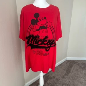 T-shirt Disney Topolino numero uno dal 28 topolino classico logo rialzato rosso 1X - Foto 1 di 7