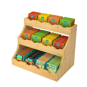 Bamboo Tea Bag Organizer, 3 Tier Vertical Tea Organizer, Tea Holder For Kitch... - Picture 1 of 7