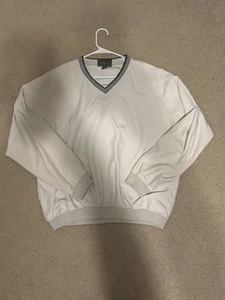Fairway Golf Windbreaker Pullover Mens Large Off-White V-Neck Lightweight Jacket - Picture 1 of 6