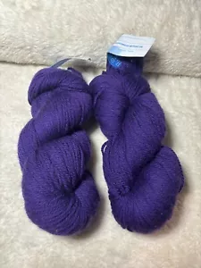 Lot of 2 Cloudborn Fibers Yarn 100% Merino Wool Majestic Purple Hanks NEW - Picture 1 of 3