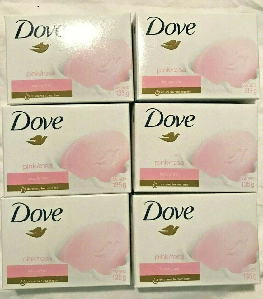 Dove Pink Rosa Soap Bars Beauty Moisturizing Cream Bar 135g / 4.75oz