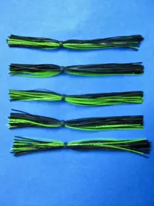 5 gonna in silicone NERO/VERDE GRAFICO 5-9170 esca Spinnerbait Buzz jig attacco basso - Foto 1 di 1
