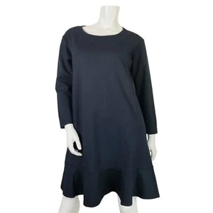 Draper James SZ Medium Sweatshirt Dress Navy Blue Long Sleeve Oversized Midi - Picture 1 of 9