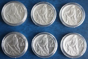 Polen 5 Zlotych (6 Stück) Komplettset, 1958 - 1960, 1971, 1973, 1974. Selten. - Bild 1 von 6