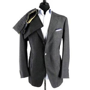 Mint VTG 46 R Woolley (Henry Poole & Co) Savile Row Slate Glen Plaid Wool Suit - Picture 1 of 20