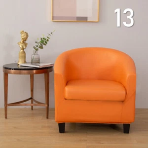 Cubierta de silla de bañera de cuero PU sofá funda deslizante sillón individual impermeable rojo protector - Imagen 1 de 24