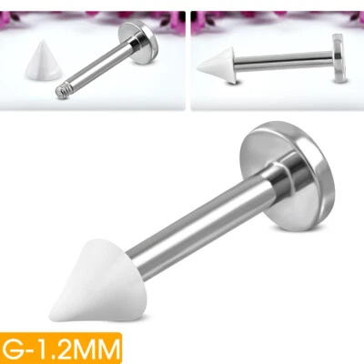 Edelstahl Piercing Labret Lippen G-1.2mm Acryl  Stainless steel y-bdp071 - Bild 1 von 2