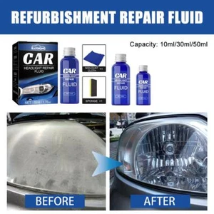 10ML Car Headlight Restoration Set Fluid Repair Kit Plastic Light Polish CleDE~r - Picture 1 of 11