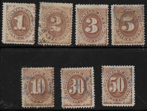 BOB, Postage Due, J1-J7, 1879, used, NG, NH/LH, F/VF - Picture 1 of 1