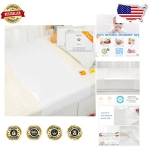 23 Momme Silk Crib/Bassinet Sleeves - Prevent Bed Head & bald Spots - 2 Pack - Picture 1 of 8
