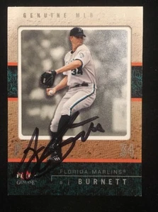 AJ BURNETT 2003 FLEER GENUINE AUTOGRAPHED SIGNED AUTO BASEBALL CARD 25 25 MARLIN - Picture 1 of 1