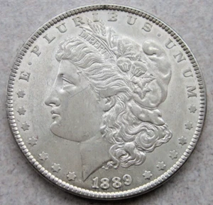 1889 MORGAN SILVER DOLLAR; AU - Picture 1 of 2