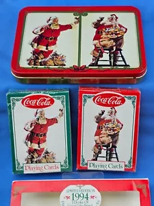 Vintage 1994 Coca-Cola Nostalgia Playing Cards 2 Decks in Collectible Tin New - Picture 1 of 14