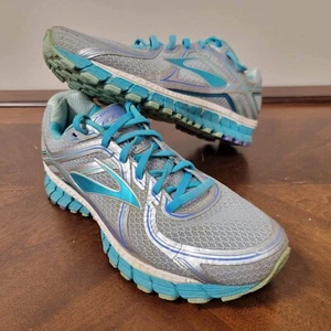Brooks GTS 16th Edition FlexTra Sole Sz 10 Silver/Turquoise - Picture 1 of 7