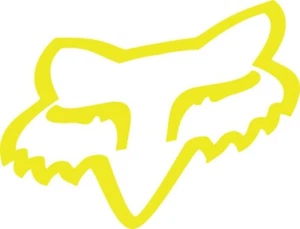 Fox Head Decal 4" Sticker Decal MX BMX Dirt Bike FOX Racing Fluro Yellow genuine - Picture 1 of 2