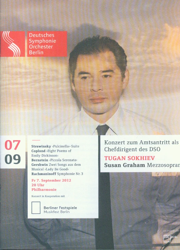 Programm Deutsches Symphonie Orchester Berlin 07.09.2012 Tugan Sokhiev Amtsantri - Bild 1 von 1
