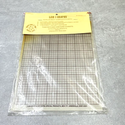 Vintage LAM-I-GRAPHS Template Plastic Textured 1/4 Inch Grid 4 Sheets - Image 1 of 4
