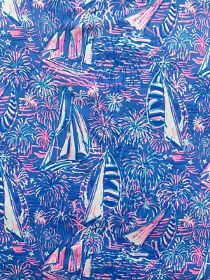 ~Tela Lilly Pulitzer Terry Knit - “Sailabration” 18”x30” # 114 Foto 1 de 3