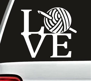 Love To Häkelnadel und Garn Aufkleber Sticker | Feeling Knotty Decal | BG 811 - Bild 1 von 3