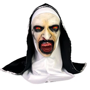 Halloween Horror Monja Terror Traje Negro Bata + Máscara Disfraz Juegos con disfraces con Capucha y Cruz - Imagen 1 de 34