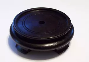 3 1/2" FOOTED ORIENTAL WOODEN LAMP BASE WITH BLACK FINISH NEW 10251BJB - Picture 1 of 3